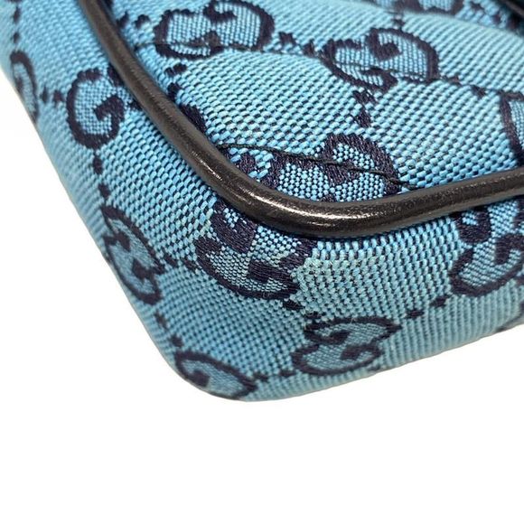 Gucci Shoulder Bag GG Marmont Quilted Leather Super Mini Bag 476433 Blue And - Picture 6 of 16